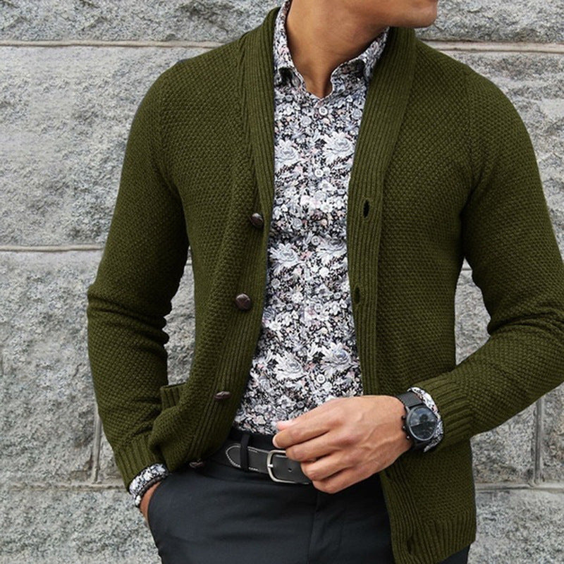 Herren Strickjacke mit eleganten Knopfdetails und strukturierter Textur Krohn-e