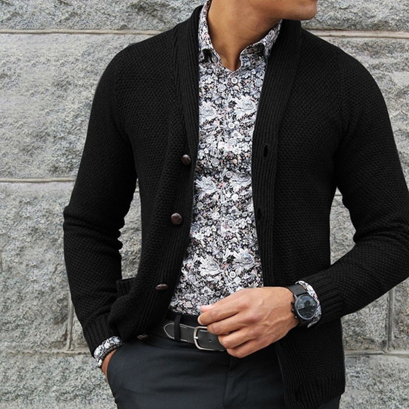 Herren Strickjacke mit eleganten Knopfdetails und strukturierter Textur Krohn-e