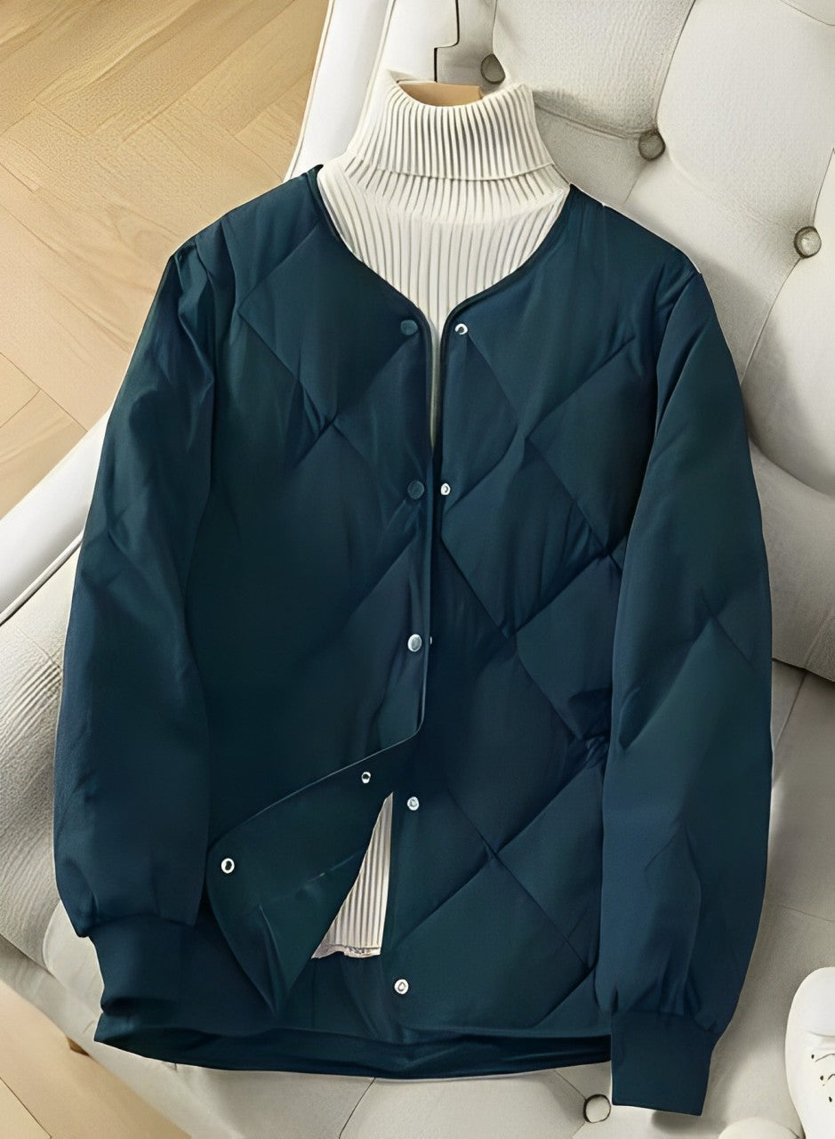 Krohn-e | Jacke - Gepolstertes Steppdesign - Lässige Passform - Knopfverschluss