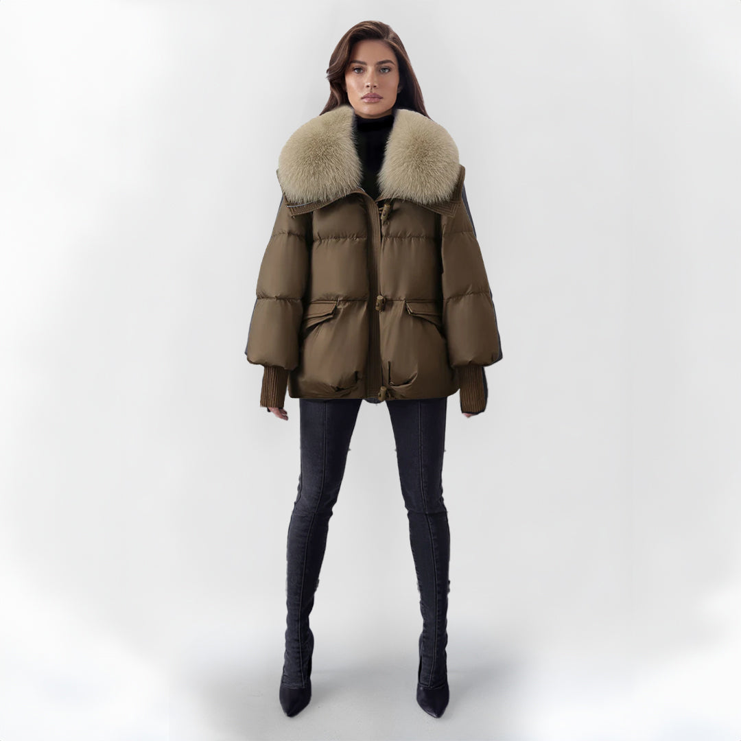 Krohn-e | Pufferjacke mit Kunstpelzkragen