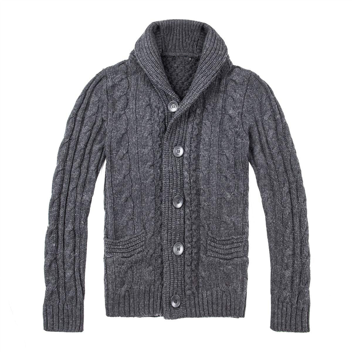 Herren Strickjacke mit elegantem Zopfmuster und praktischen Taschen Krohn-e
