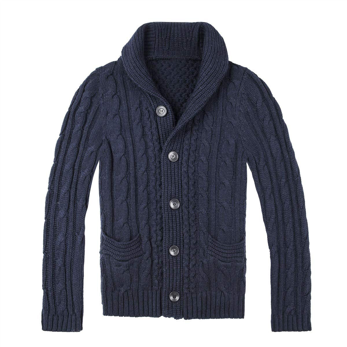 Herren Strickjacke mit elegantem Zopfmuster und praktischen Taschen Krohn-e