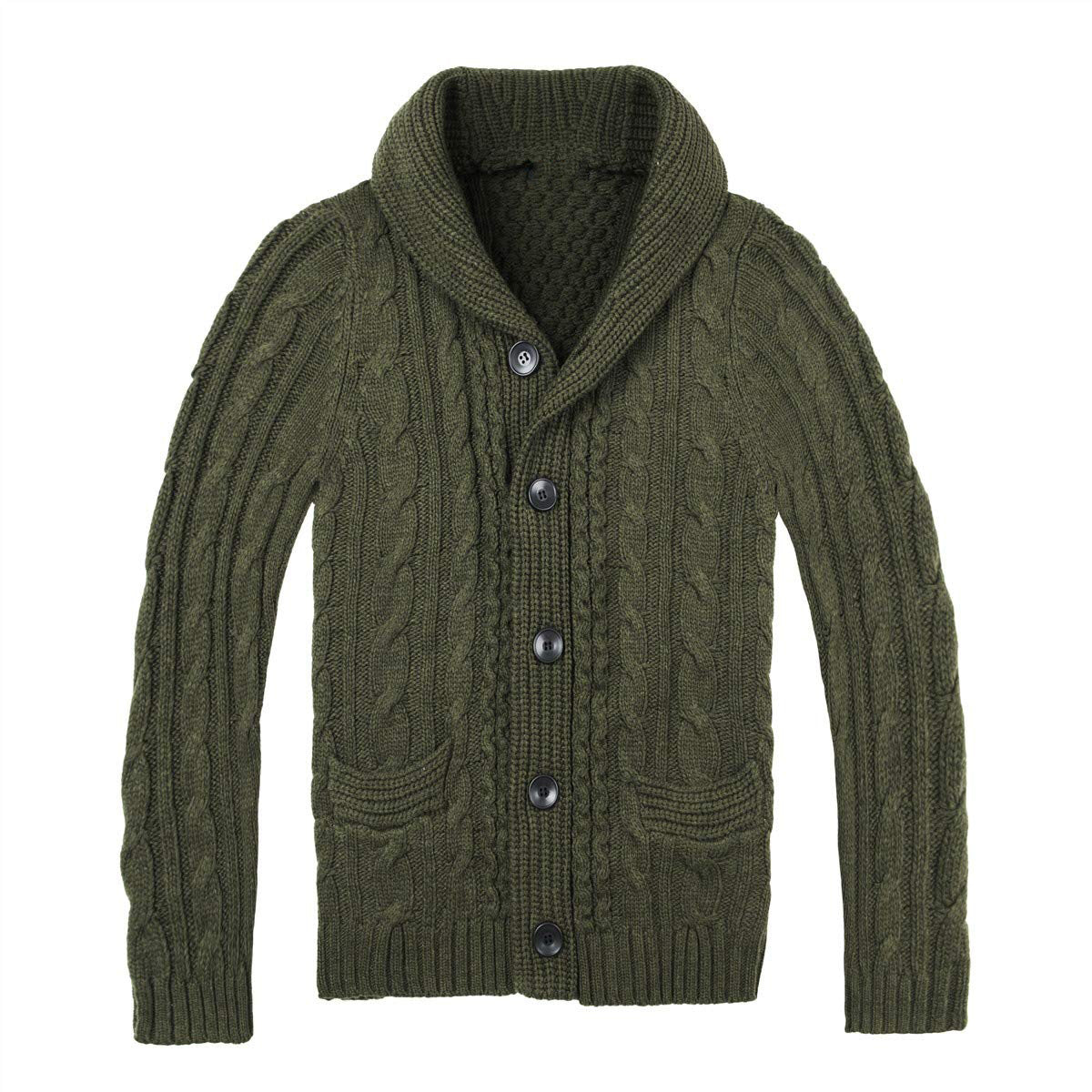 Herren Strickjacke mit elegantem Zopfmuster und praktischen Taschen Krohn-e