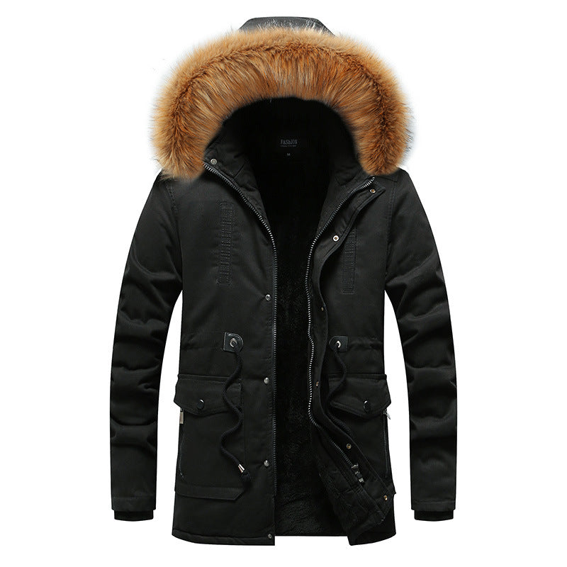 Herren modische Parka-Jacke mit abnehmbarer Kapuze und weichem Innenfutter Krohn-e