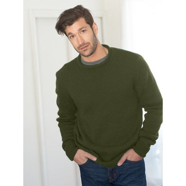 Herren Grobstrickpullover mit Rundhalsausschnitt und strukturiertem Design Krohn-e