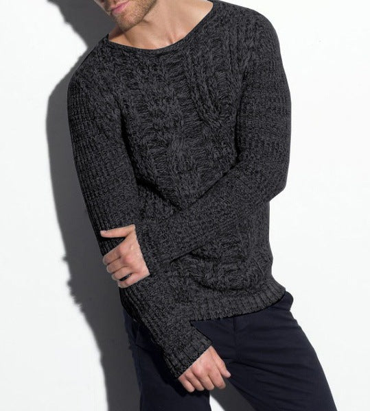 Herren Grobstrickpullover mit strukturiertem Zopfdesign und lässigem Rundhalsausschnitt Krohn-e