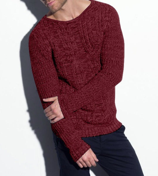 Herren Grobstrickpullover mit strukturiertem Zopfdesign und lässigem Rundhalsausschnitt Krohn-e