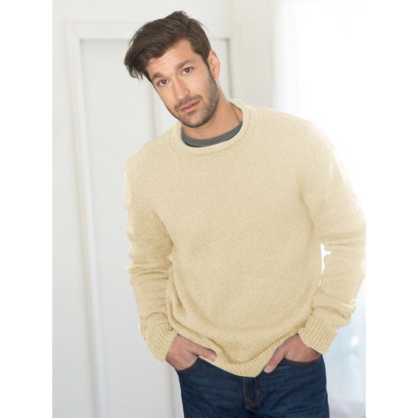 Herren Grobstrickpullover mit Rundhalsausschnitt und strukturiertem Design Krohn-e