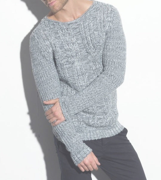 Herren Grobstrickpullover mit strukturiertem Zopfdesign und lässigem Rundhalsausschnitt Krohn-e