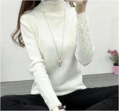 Damen Feinstrickpullover mit hohem Kragen und Zopfmuster Krohn-e