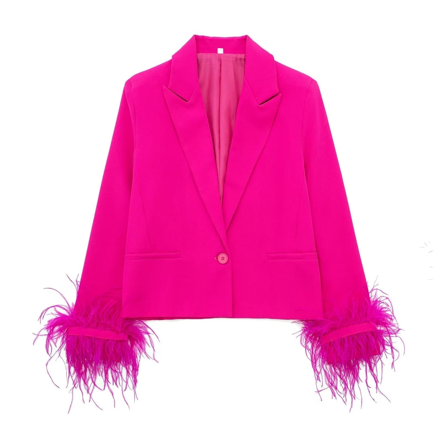 Blazer with Pink Feathers & Pink Outfits