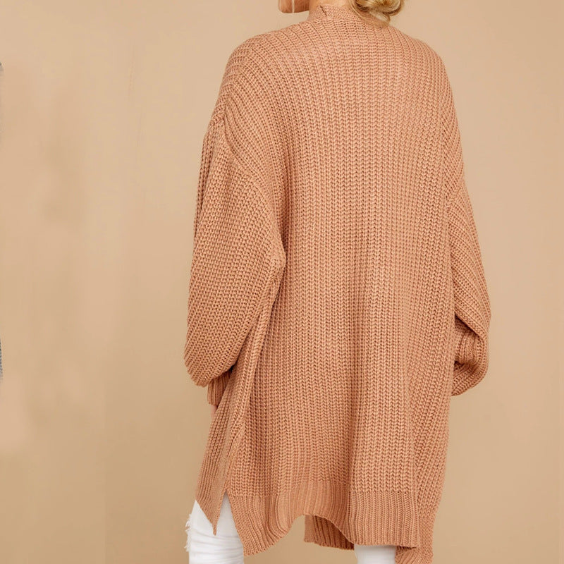 Damen Grobstrick Pullover mit weitem Schnitt und seitlichen Schlitzen Krohn-e
