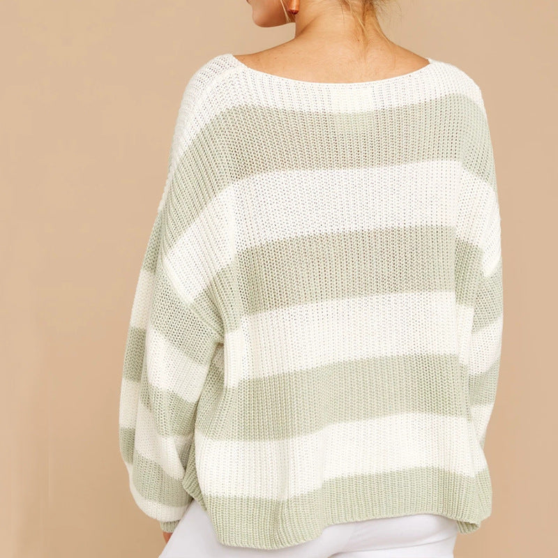 Damen Oversized Strickpullover mit modernem Streifenmuster und lockerer Passform Krohn-e