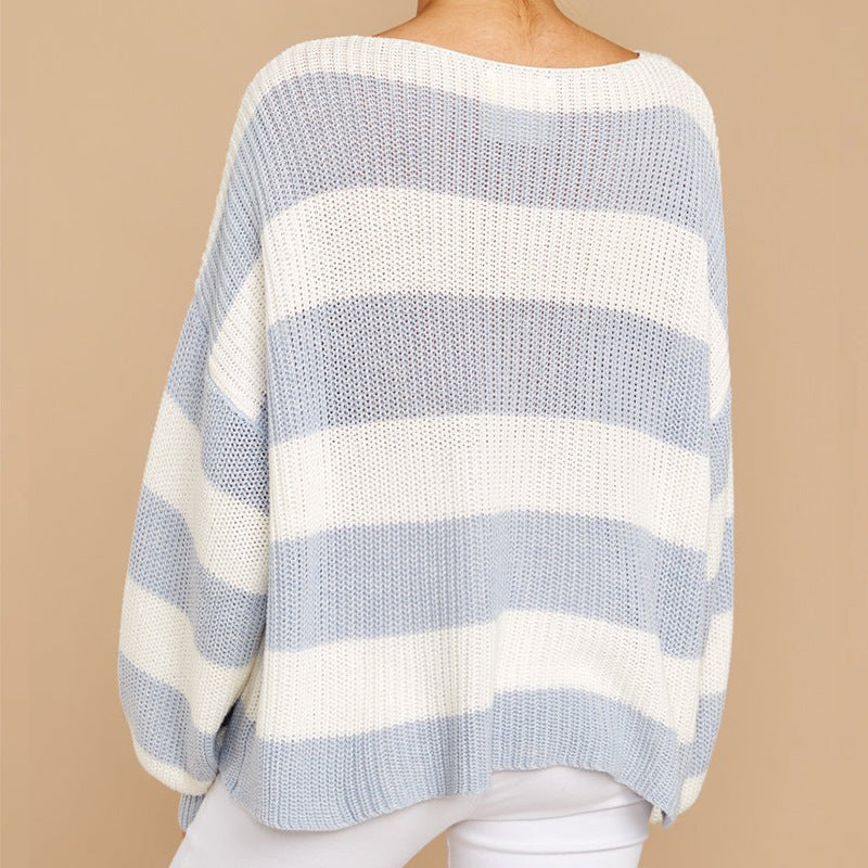Damen Oversized Strickpullover mit modernem Streifenmuster und lockerer Passform Krohn-e