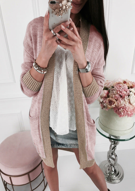 Damen Langarm Strickjacke mit edlen Kontrastdetails Krohn-e