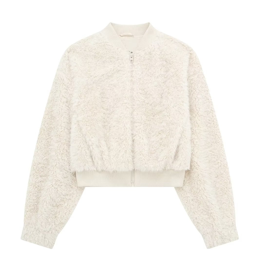 Bomberjacke aus Pelz Fleece