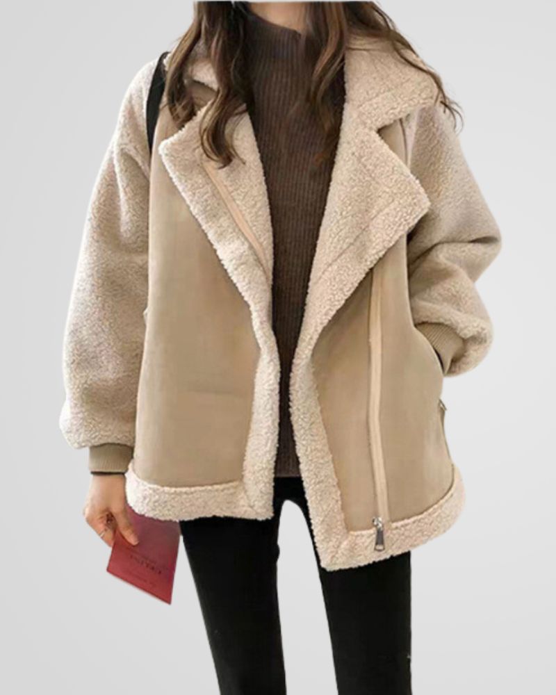 Krohn-e | Teddy Winterjacke mit Luxuriösem Wildlederlook - Krohn-e