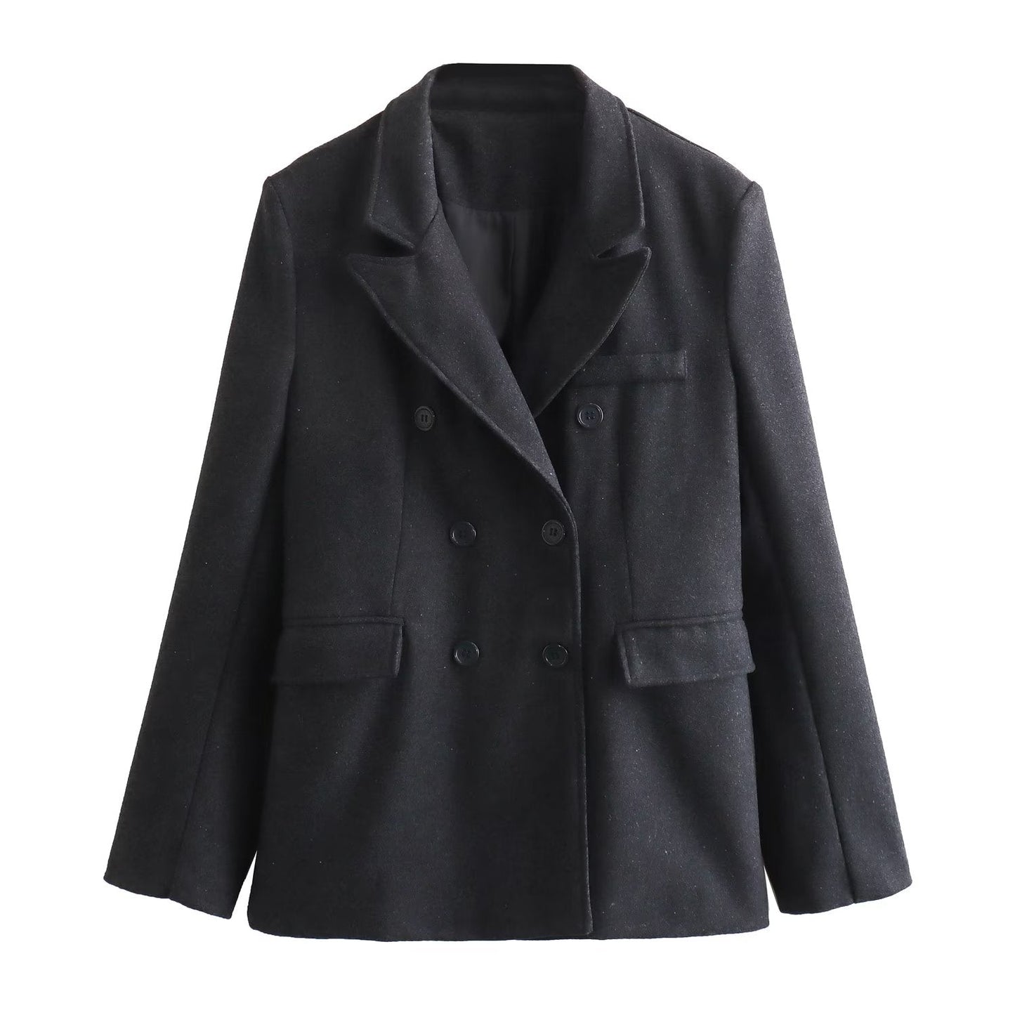 Schwarze Blazer-Outfits mit gerader Hose