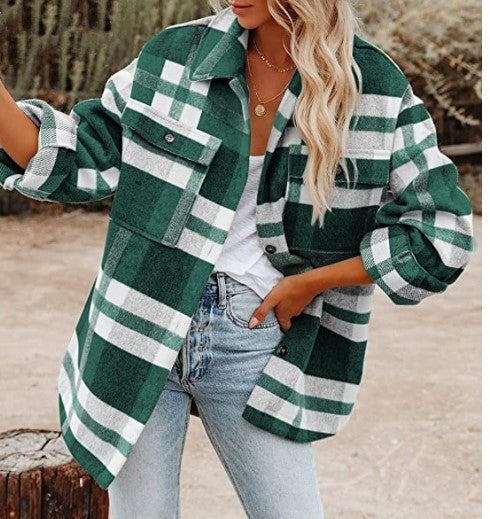 Damen-Overshirt Gracelyn im rustikalen Karomuster