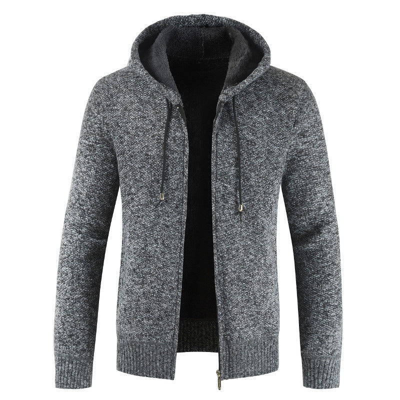 Herren moderne Strickjacke mit Kapuze und weichem Innenfutter Krohn-e