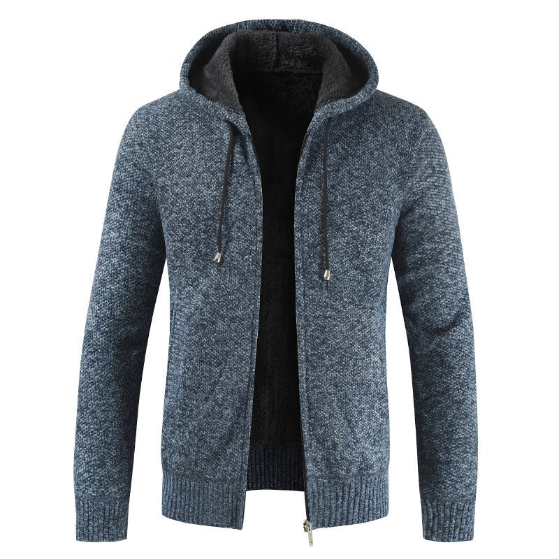 Herren moderne Strickjacke mit Kapuze und weichem Innenfutter Krohn-e