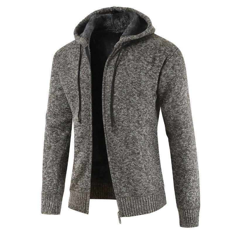Herren moderne Strickjacke mit Kapuze und weichem Innenfutter Krohn-e