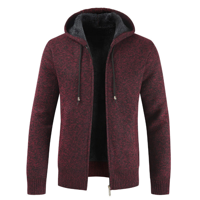 Herren moderne Strickjacke mit Kapuze und weichem Innenfutter Krohn-e