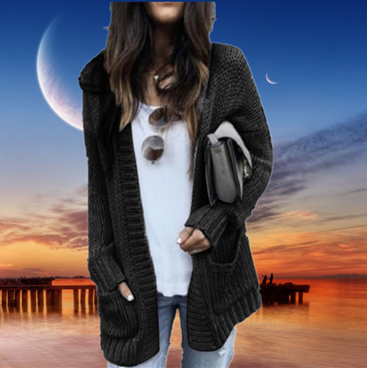 Damen Grobstrickjacke mit lässigen Taschen und offener Front Krohn-e
