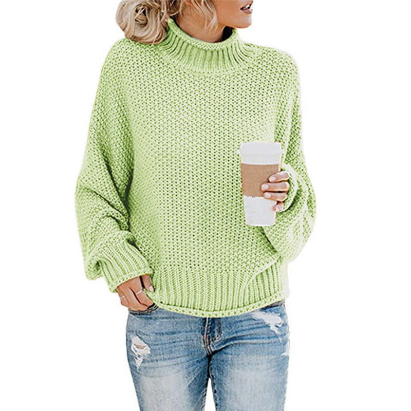 Damen Grobstrickpullover mit hohen Kragen und lockerem Design Krohn-e