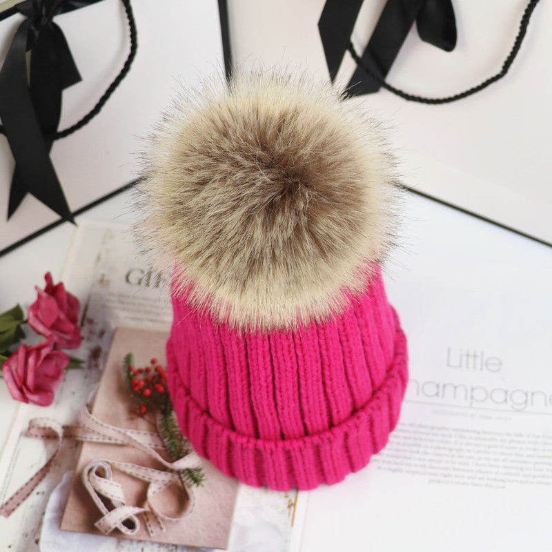KROHN-E Damen Strickmütze Wärme Stretch-Passform Winter Bommel