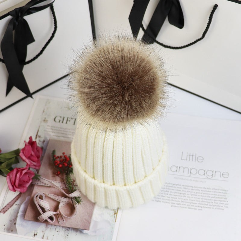 KROHN-E Damen Strickmütze Wärme Stretch-Passform Winter Bommel