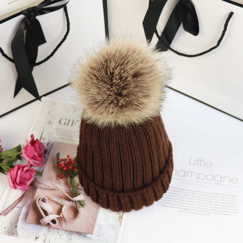 KROHN-E Strickmütze Bommel warm Unisex Winter