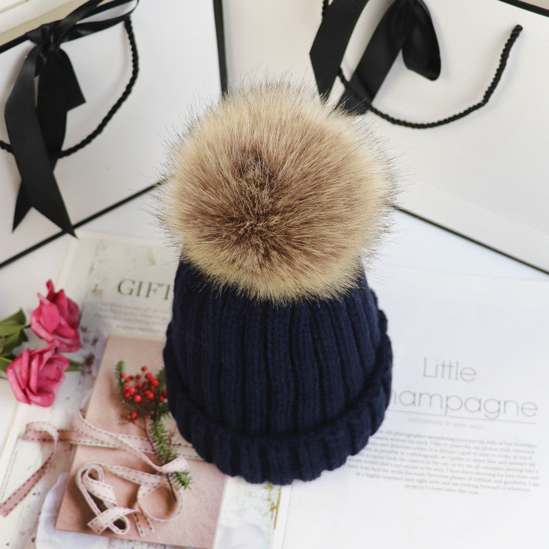 KROHN-E Damen Strickmütze Wärme Stretch-Passform Winter Bommel
