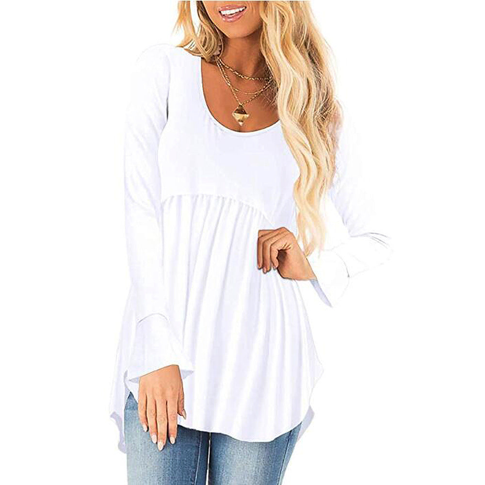 Damen weites Langarmshirt mit asymmetrischem Saum und lässigem Schnitt Krohn-e