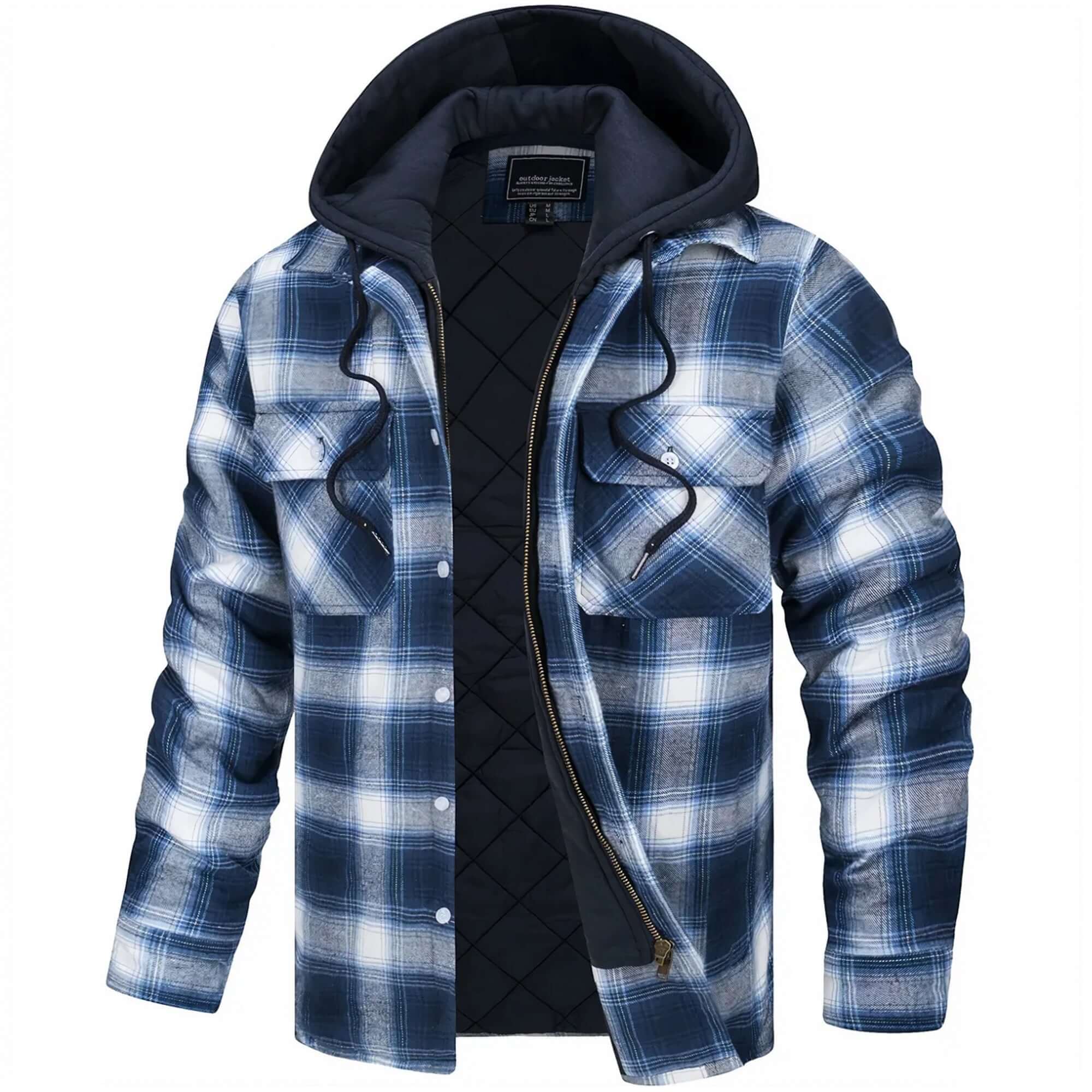 Krohn-e | Herren Karierte Langarm Freizeitjacke
