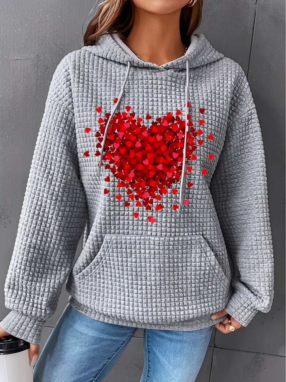 Krohn-e | Bedruckter, Warmer Kapuzensweatshirt für Frauen