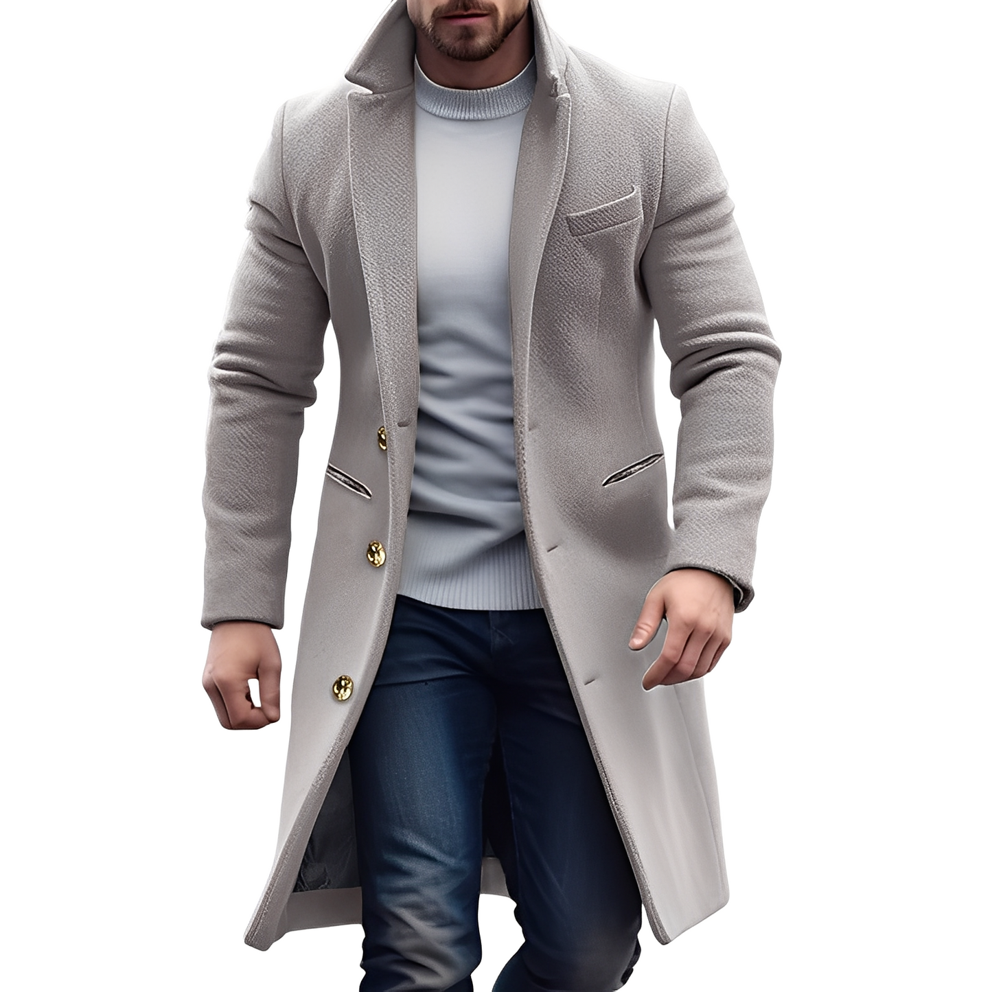 Krohn-e | Eleganter Wolltrenchcoat für Männer