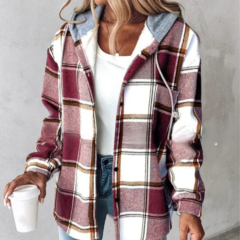 Krohn-e | Gestreifte Kapuzenstrickjacke