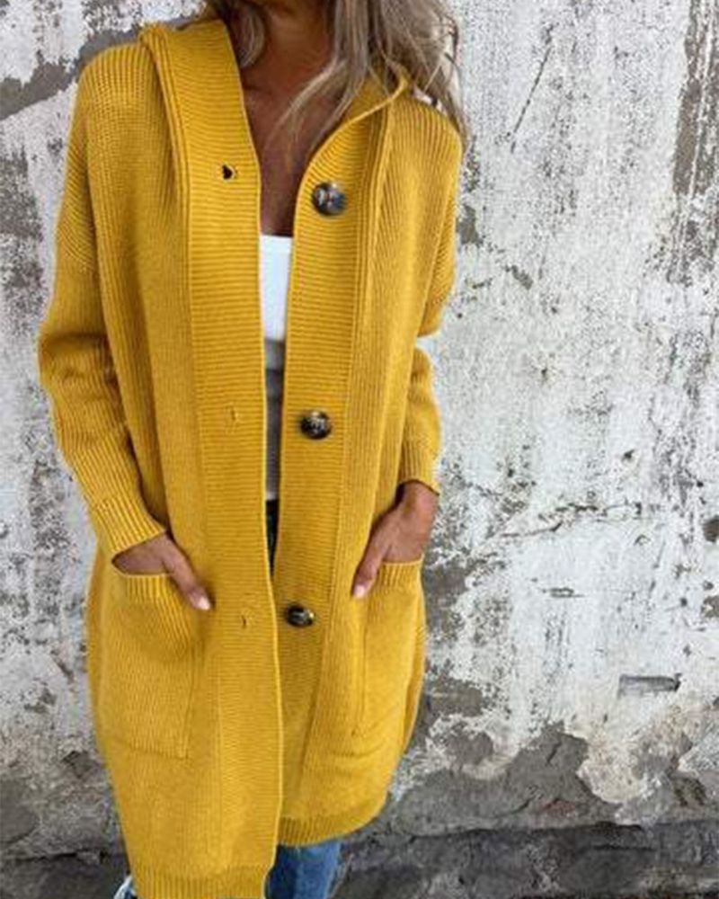 Krohn-e | Kapuzenstrickjacke mit Taschen