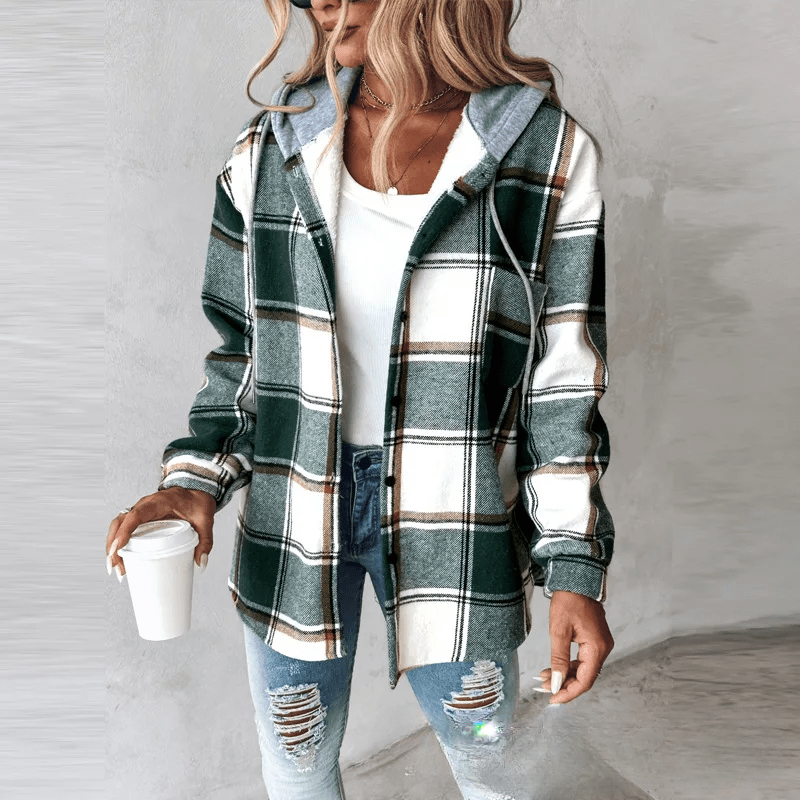 Krohn-e | Gestreifte Kapuzenstrickjacke