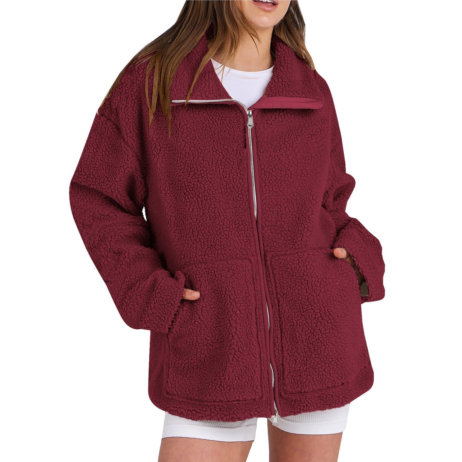 Krohn-e | Locker Wollmantel mit Rollkragen für Damen