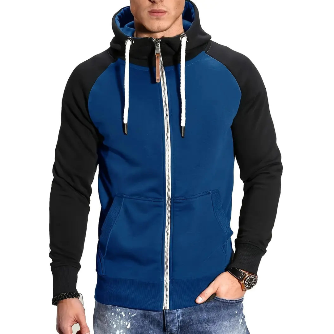Hoodie with Color Blocks by Fudus