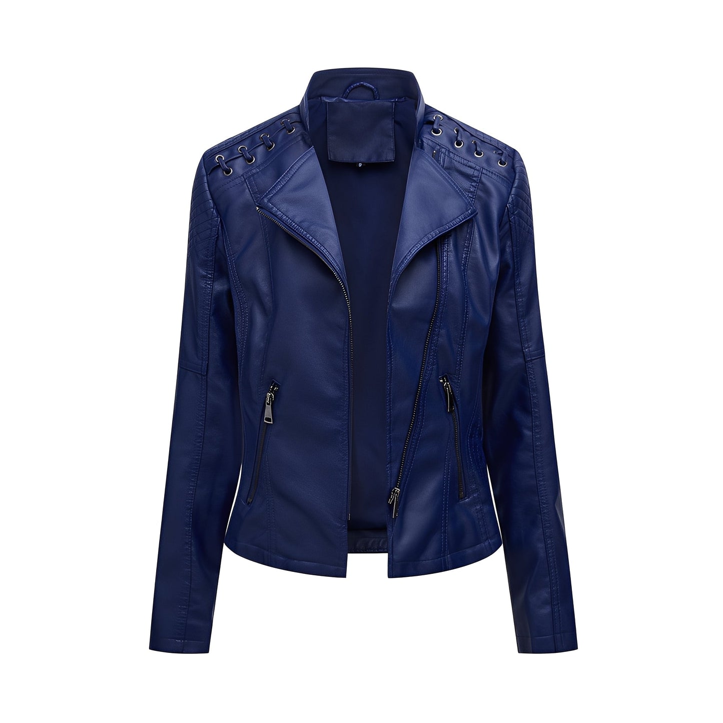 Krohn-e | Stilvolle, slim kurze Lederjacke für Damen