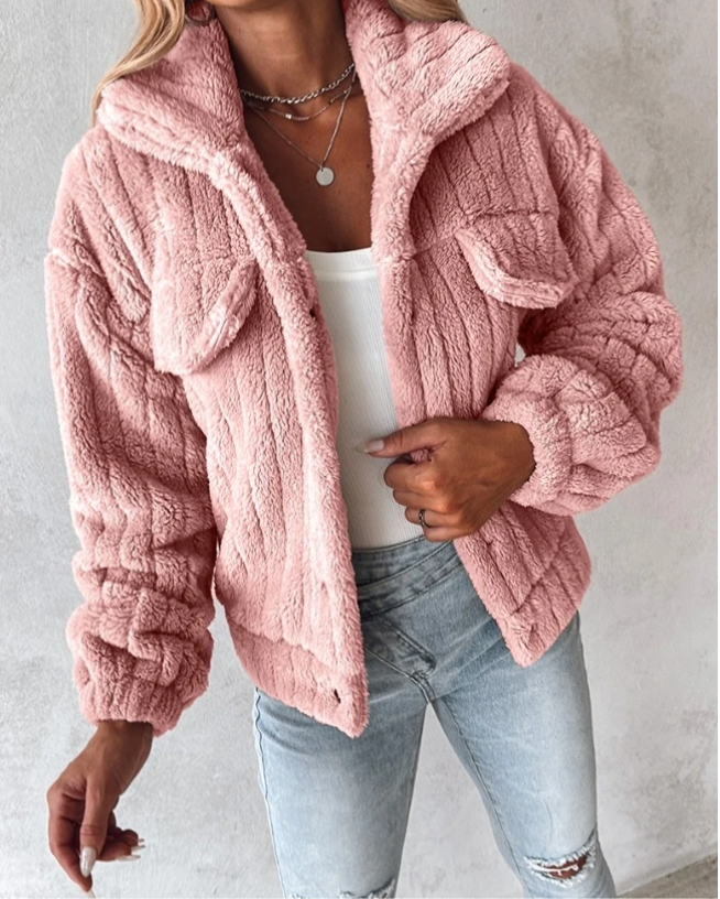 Krohn-e | Warmer Damen-Teddy-Mantel Kurz