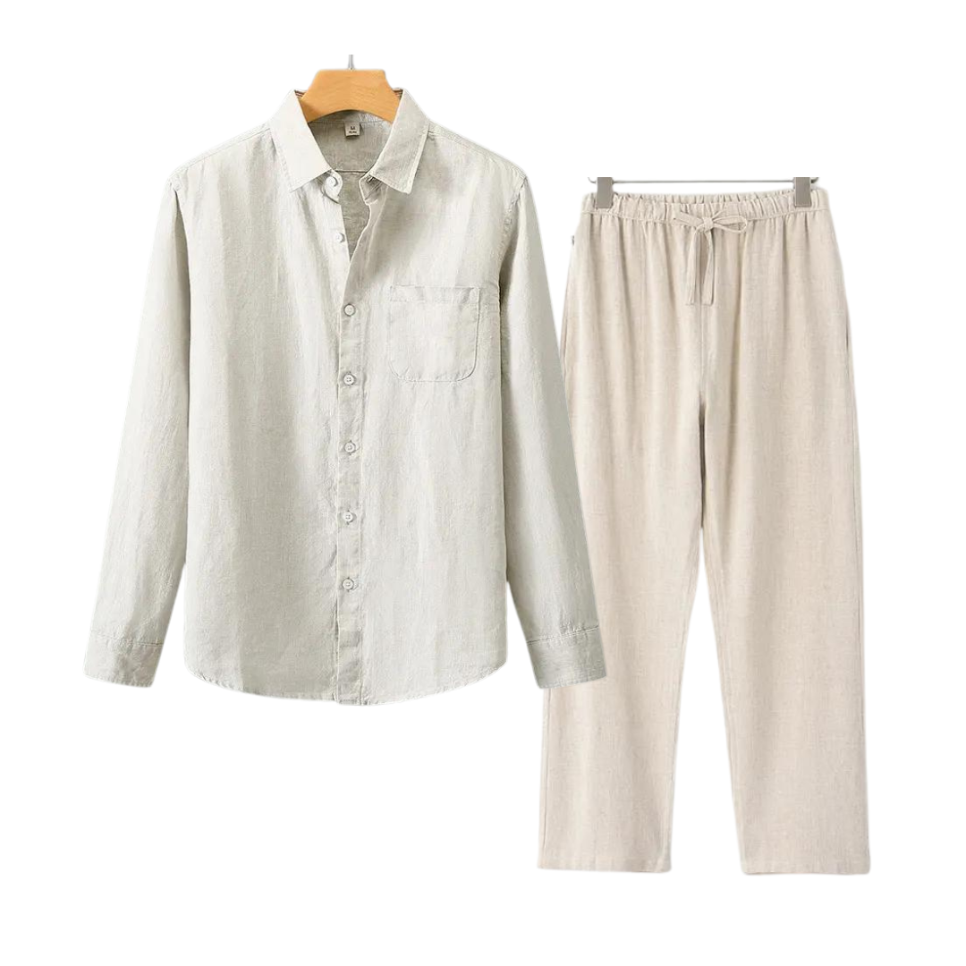 Klassisches und stilvolles Herren-Leinen-Set im Old-Money-Stil