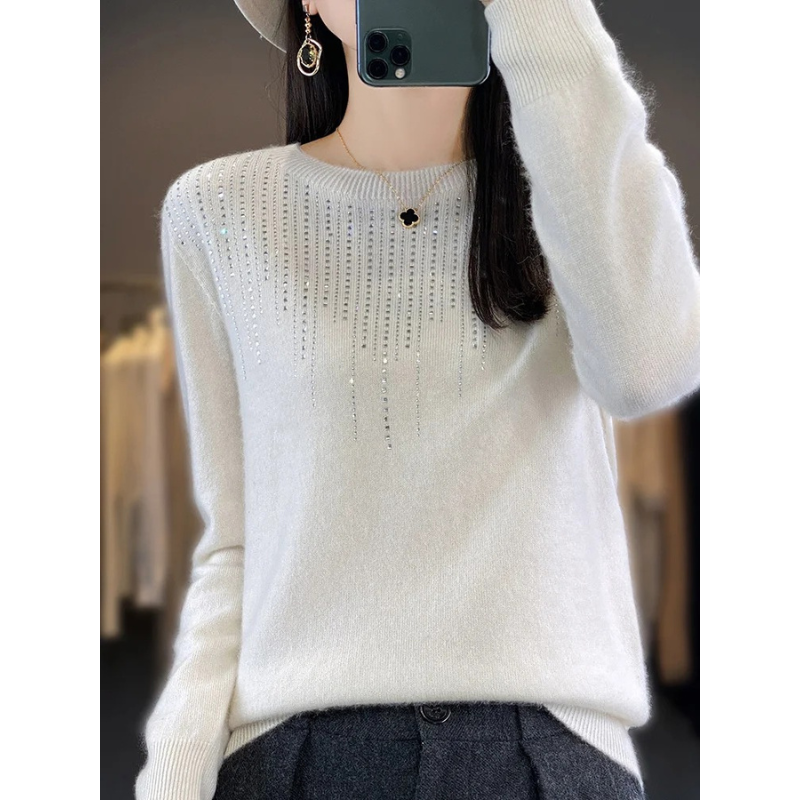 Krohn-e | Sweatshirt - Weicher Strickpullover mit funkelnden Details