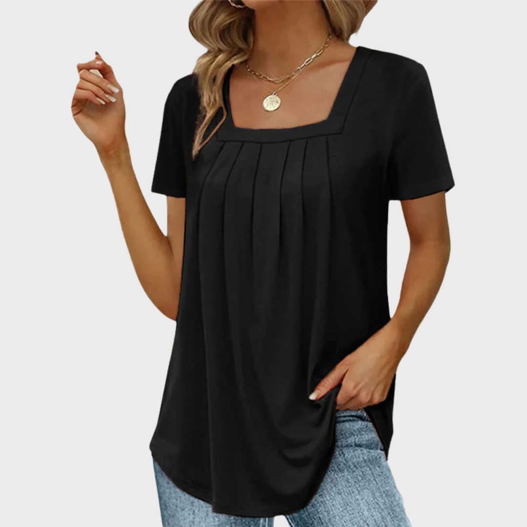 KROHN-E Damen Sommerbluse leicht atmungsaktiv Kurzarm Bluse