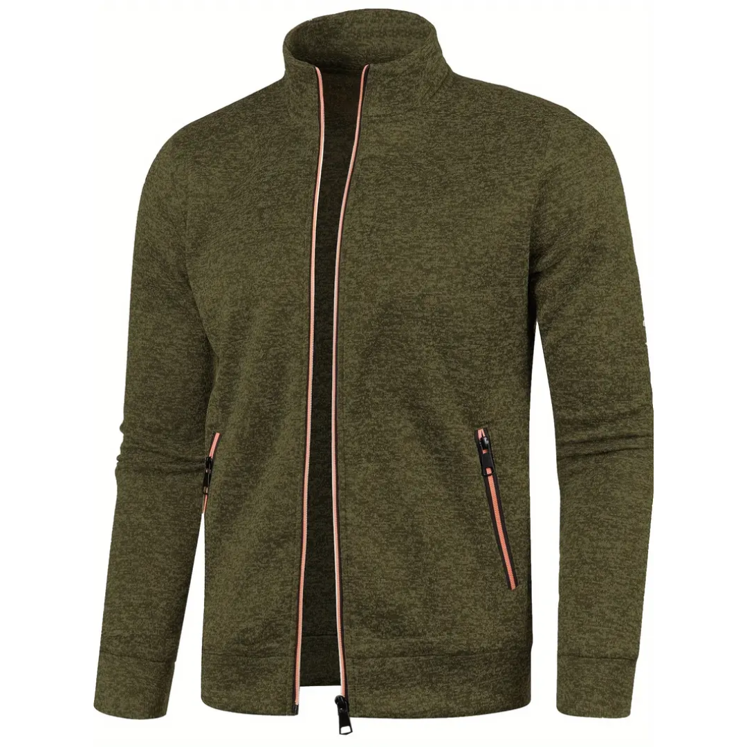 Jonas | Herren Sweatjacke Stehkragen Vollreißverschluss Melange