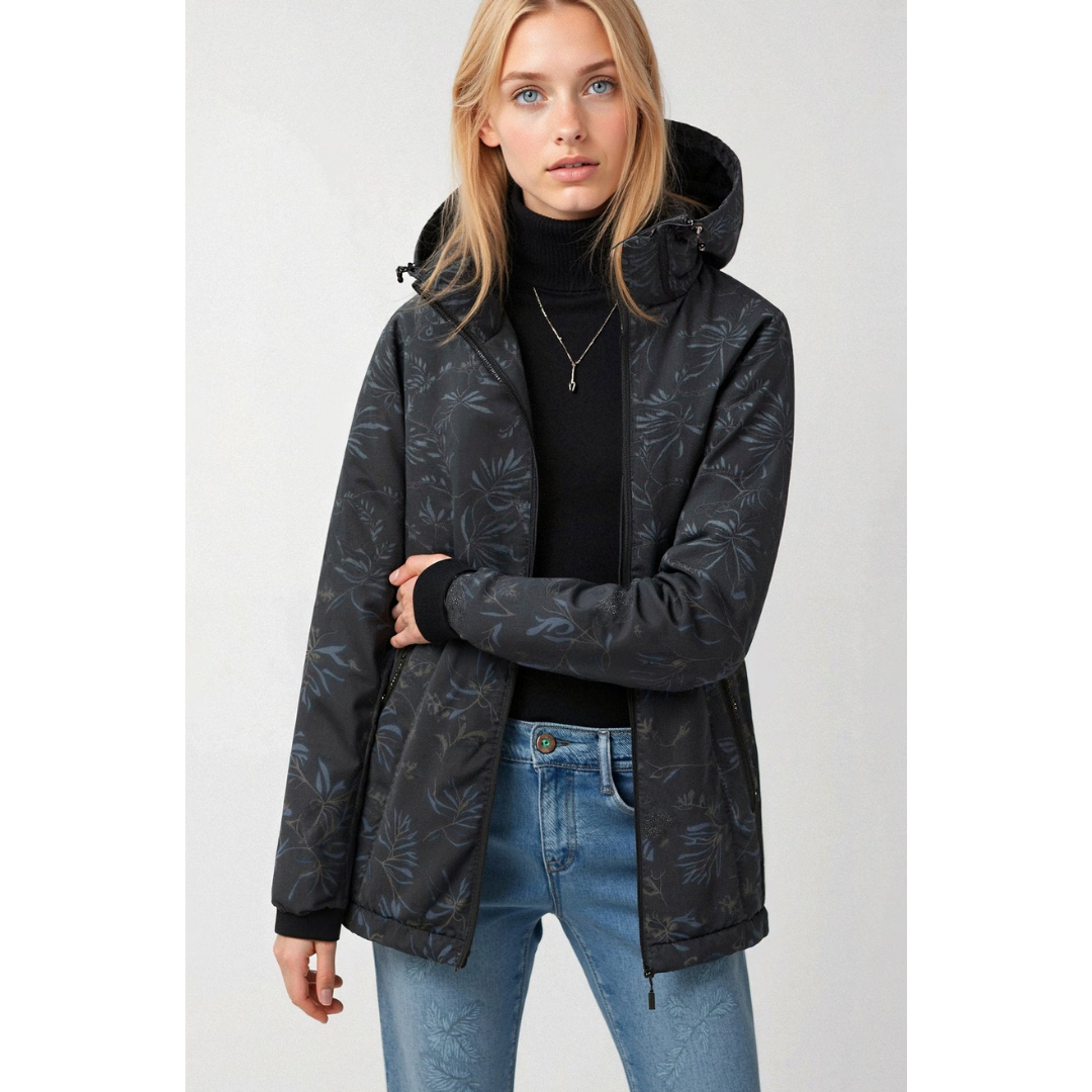 Krohn-e | Damen Windjacke mit Kapuze und Durchgehendem Reißverschluss