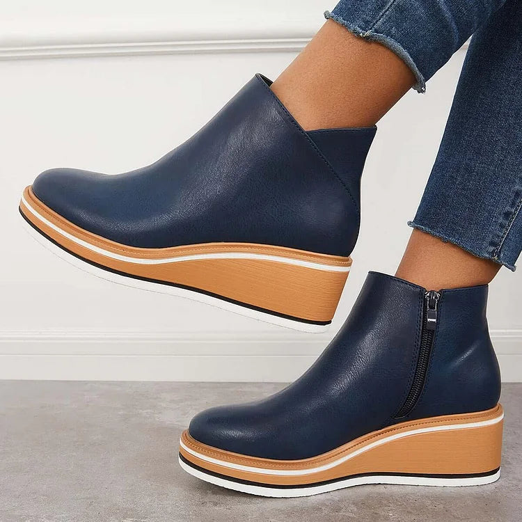 KROHN-E Damen Moderne Stiefel Blockabsatz Mittlere Höhe Elegant